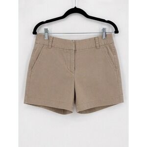 J.Crew Chino Shorts Womens 2 Tan Khaki Cotton Casual Preppy Coastal Hamptons